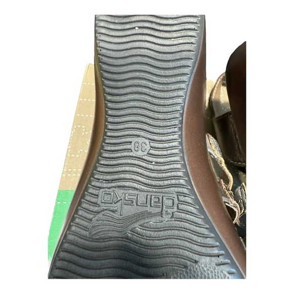 Dansko Drea Multi Metallic Wedge Leather Sandals Size 38 - Picture 11 of 15